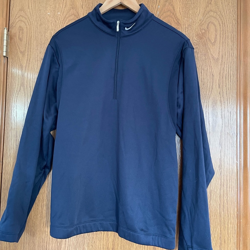 Men’s Nike golf therms fit 1/2 zip in navy- fleece lined